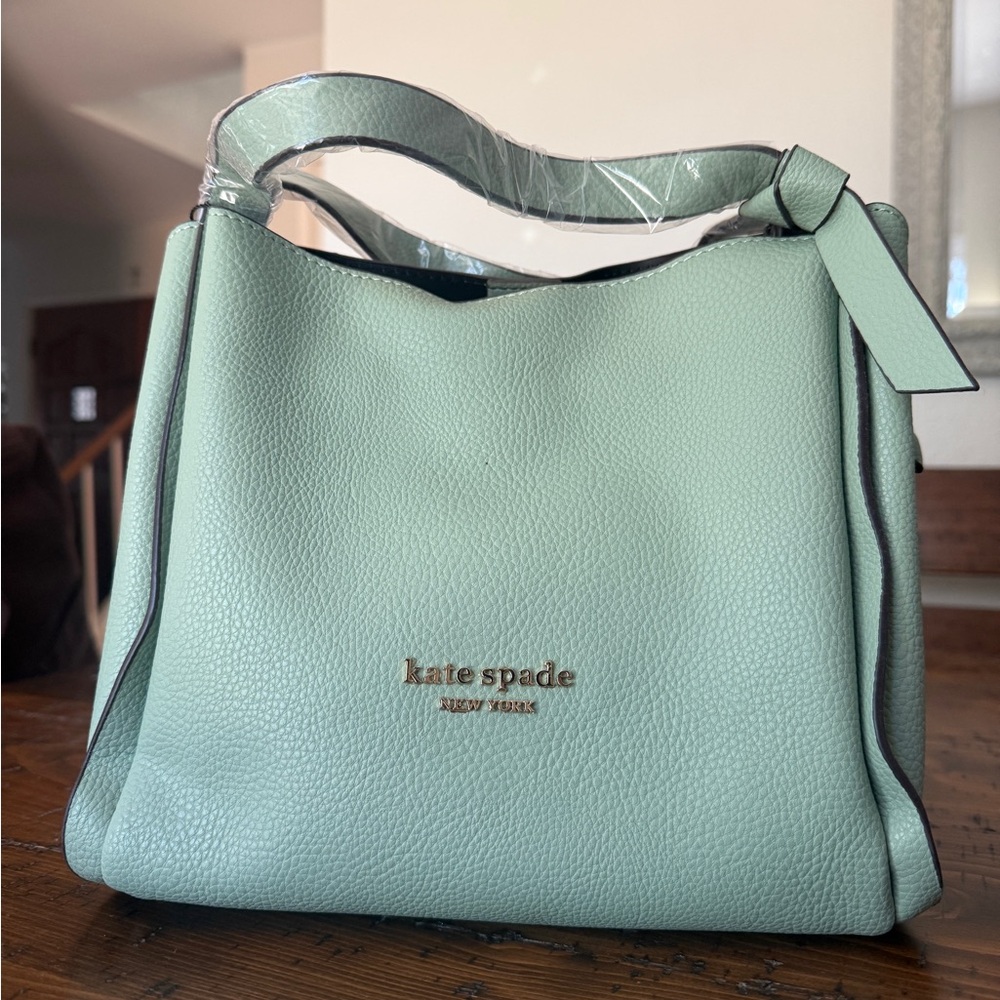 kate spade Mint Green Pebbled Leather Hobo Shoulder Bag